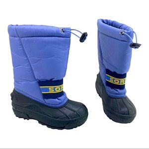 Sorel Children's Unisex Snow Chariot Boots Sz 12 Lilac Purple & Black EUC